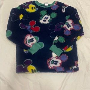 Mickey Mouse Sherpa Fleece Furry Pullover Disney Store Unisex Small